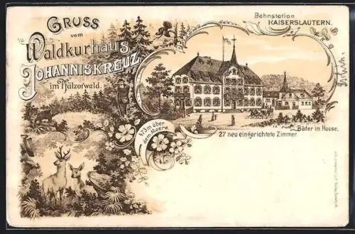 Lithographie Kaiserslautern, Gasthof Waldkurhaus Johanniskreuz