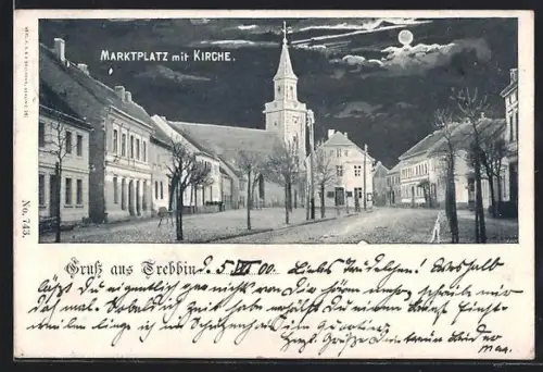 AK Trebbin, Marktplatz mit Kirche