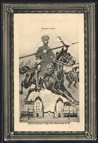AK Bautzen, Kaserne des 3. Kgl. Sächs. Husaren Rgt. No. 20