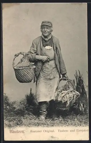 AK Bautzen, Tauben- und Eierjokel mit Körben
