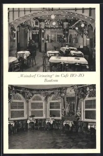 AK Bautzen, Weindorf Grinzing im Café HO-ZO, BEs. Johannes Juraske