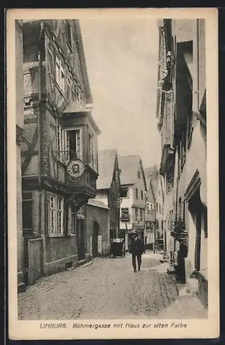 AK Limburg / Lahn, Böhmergasse mit Haus zur alten Farbe