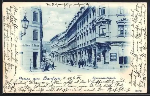 AK Bautzen, B. Hälsig in der Seminarstrasse