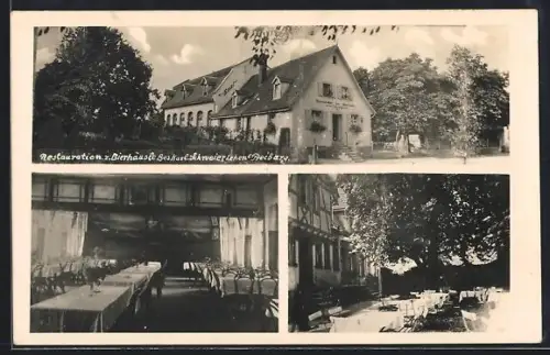 AK Freiburg / Breisgau, Gasthaus z. Bierhaüsle, Bes. Karl Schweier, Innen- und Aussenansicht