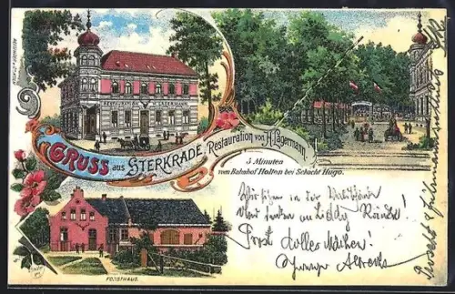 Lithographie Sterkrade, Restaurant v. H. Lagermann, Forsthaus