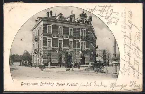 AK Rastatt, Bahnhof Hotel Rastatt