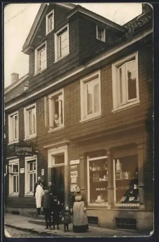 Foto-AK Ronsdorf, Schankwirtschaft in der Breitestrasse 81 mit Emaille-Werbeschild für Maggi