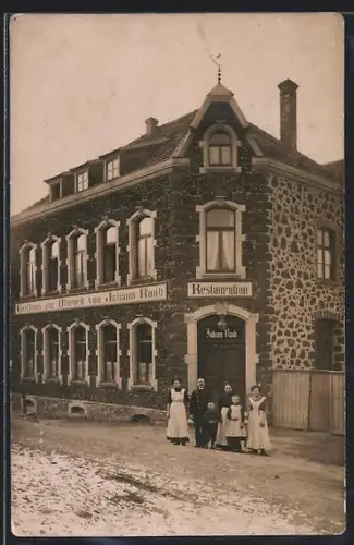 Foto-AK Niederdürenbach, Gasthaus zur Olbrück von Johann Raab