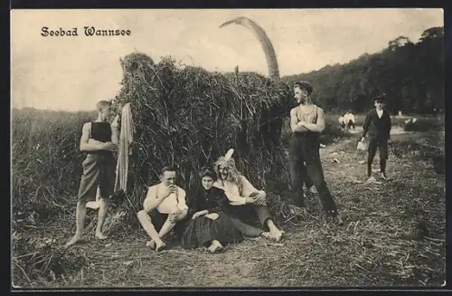 AK Wannsee, Berlin, Szenerie im Seebad beim übergriffigen Anbandeln
