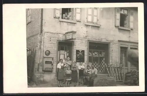 Foto-AK Kempen, Geschäft von Manfred Krämer in der Rheinstrasse 35