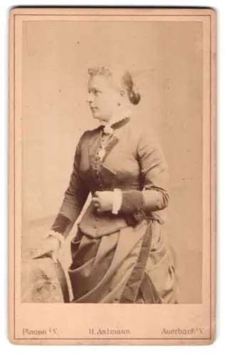 Fotografie H. Axtmann, Plauen, Oberer Graben 19, Milly in elegantem Kleid