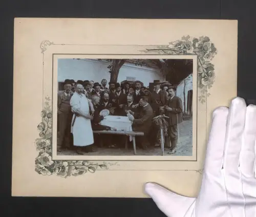 Fotografie Leopold Jaitner, Neulerchenfeld, Ansicht Neulerchenfeld, Kellerei Heinrich Appelt, Gäste beim Skat spielen