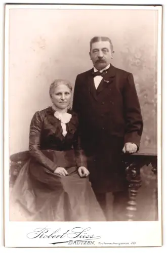 Fotografie Robert Süss, Bautzen, Tuchmachergasse 20, August und Wilhelmine zusammen im Porträt