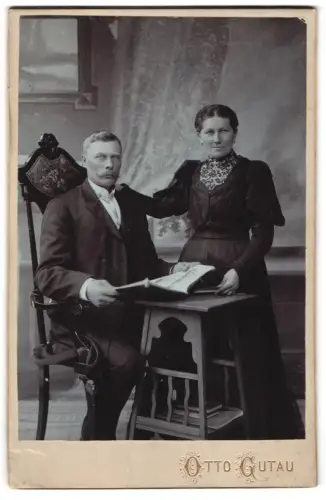 Fotografie Otto Gutau, Berlin, Krautstrasse 52, August und Karoline Gliese, geb. Kanzle