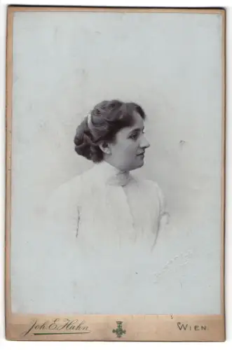 Fotografie Joh. E. Hahn, Wien, Mariahilferstrasse 105, Seitenprofil einer Frau