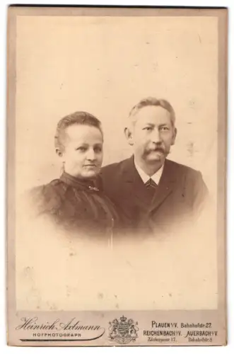 Fotografie Heinrich Axtmann, Plauen, Bahnhofstrasse 27, Otto Dreysel und Frau