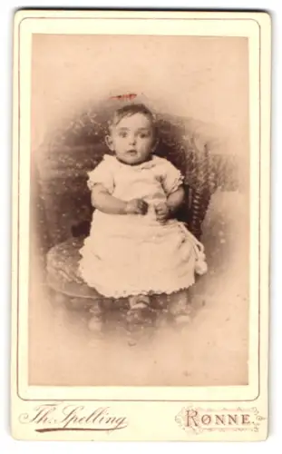 Fotografie Th. Spelling, Ronne, Lille Torv, Porträt eines Kleinkindes