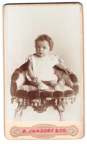 Fotografie A. Jandorf & Co., Berlin, Leipziger Strasse 64, Porträt eines kleinen Kindes