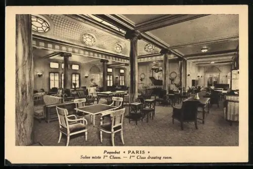 AK Passagierschiff Paris, Salon I.Klasse