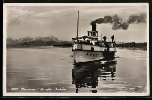 AK Raddampfer Andechs auf dem Ammersee unterwegs
