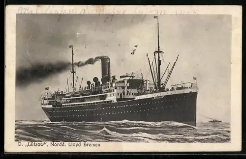 AK Passagierschiff Lützow des Nordd. Lloyds in der Gesamtansicht