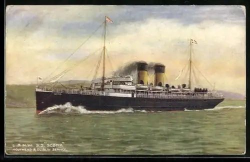 AK Passagierschiff S.S. Scotia in Fahrt vom Holyhead & Dublin Service