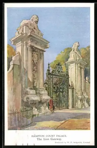 Künstler-AK London, Hampton Court Palace, The Lion Gateway
