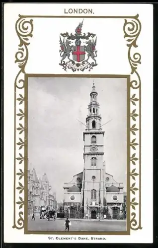 AK London, St. Clement`s Dane, Strand, Coat of Arms