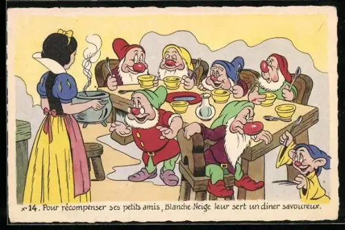 AK Pour récompenser ses petits amis..., Schneewittchen, Comic von Walt Disney