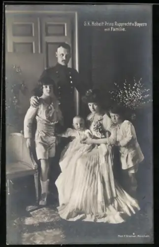 AK Prinz Rupprecht von Bayern mit Familie