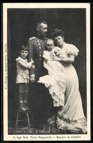 AK Seine königliche Hoheit Prinz Rupprecht von Bayern mit Familie