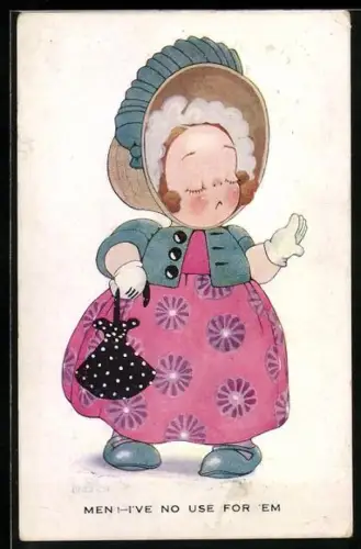 Künstler-AK Chloe Preston: Mädchen im tollen Kleid mit ablehnender Geste