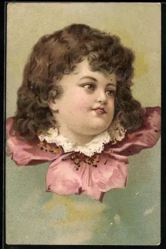 Lithographie Blüte mit Kinderkopf