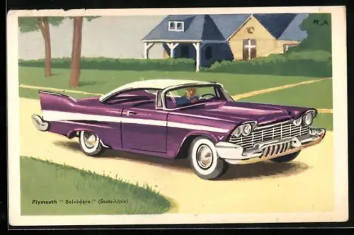 Künstler-AK Auto Plymouth Belvedere