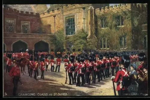 Künstler-AK Harry Payne: London, Military, Changing Guard at St. Jame`s Palace, Britische Soldaten in Uniform