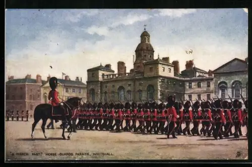 AK London, Whitehall, Parade des britischen Militärs im 1. Weltkrieg