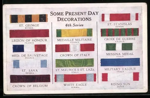 AK Some Present Day Decorations, St. George, Medaille Militaire, Rising Sun