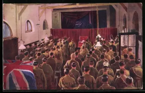 AK The King at the Front - Attending Church Service in the Field, König von England bei Feldgottesdienst