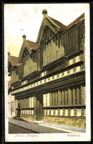 AK Coventry, Ford`s Hospital von der Strasse aus
