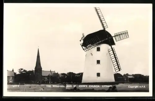 AK Lytham, The Windmill and St. John`s Church