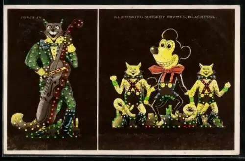 AK Blackpool, Illuminated Nursery Rhyme with mouse and cats