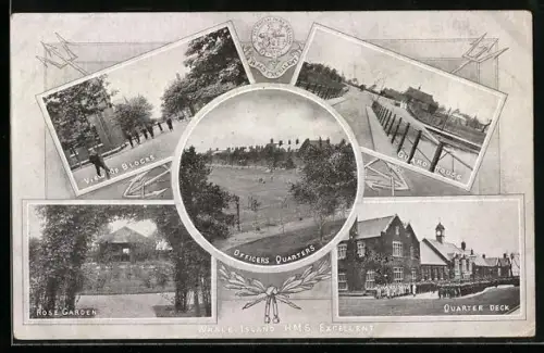 AK Whale Island, Officers quarters, view of blocks, guard house, quarter deck