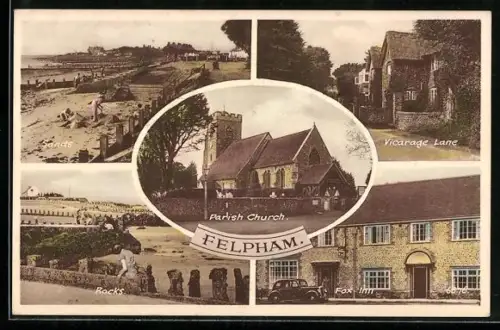 AK Felpham, Parish Church, Vicarage Lane, Fox Inn