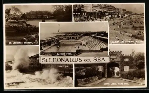 AK St. Leonards-on-Sea, Bathing Pool, North Lodge Maze Hill, Routh Sea