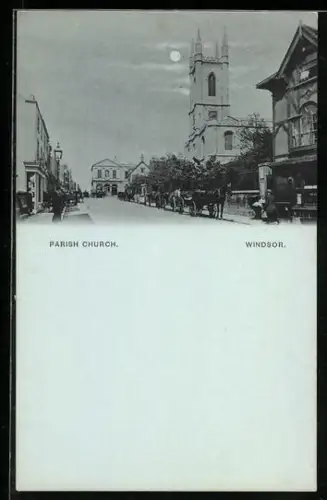 Mondschein-AK Windsor, Parish Church