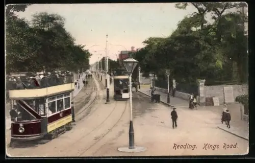 AK Reading, Kings Road, Strassenbahn