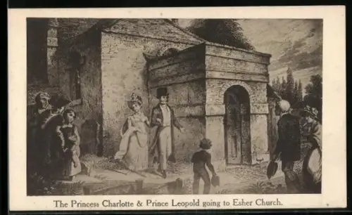 AK Esher, The Princess Charlotte and Prince Leopold going to Esher Church