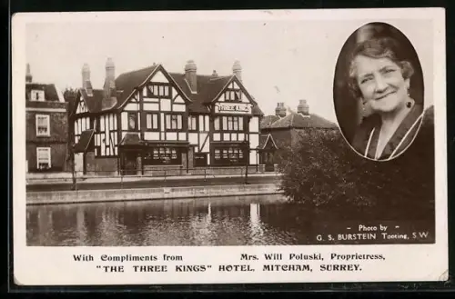 AK Mitcham, The Three Kings Hotel, Prop. Mrs. Will Poluski