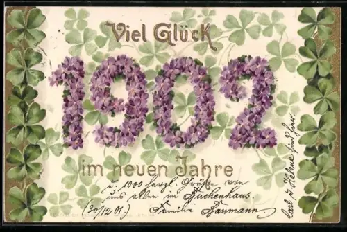 AK Jahreszahl 1902 aus Veilchen