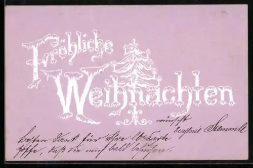 Präge-AK Weihnachtsbaum mit Kerzen, Fröhliche Weihnachten